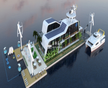 中国首座绿色多功能型移动浮岛动工