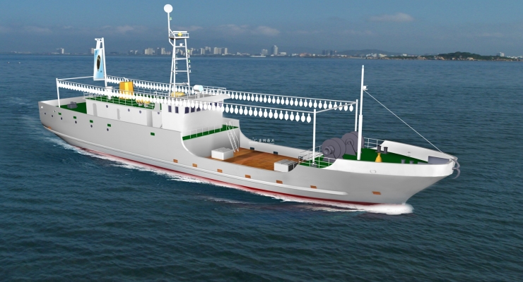 46.9m钢质鱿钓渔船效果图设计